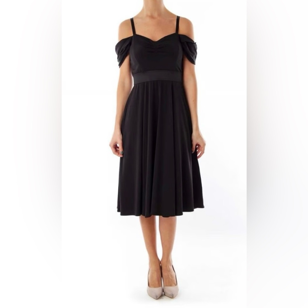 Eva Mendes Elegant Black Off-Shoulder Dress